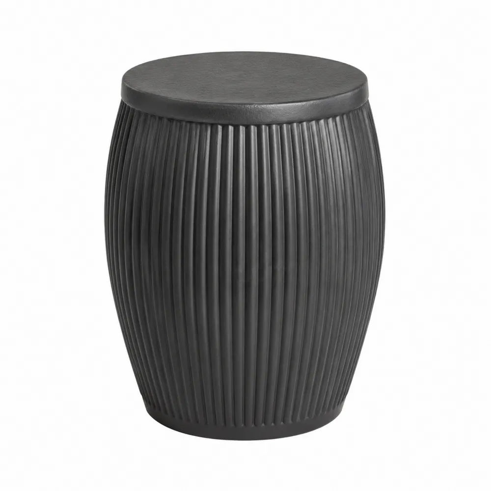 Table d’extérieur d’appoint cylindrique en composite ciment fibré noir 40 x 40 x 46 cm